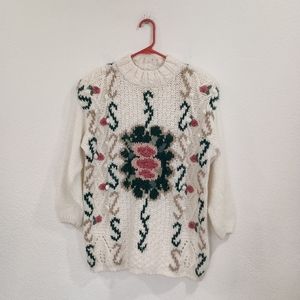 Vtg Shenanigans Chunky Hand Knit Sweater